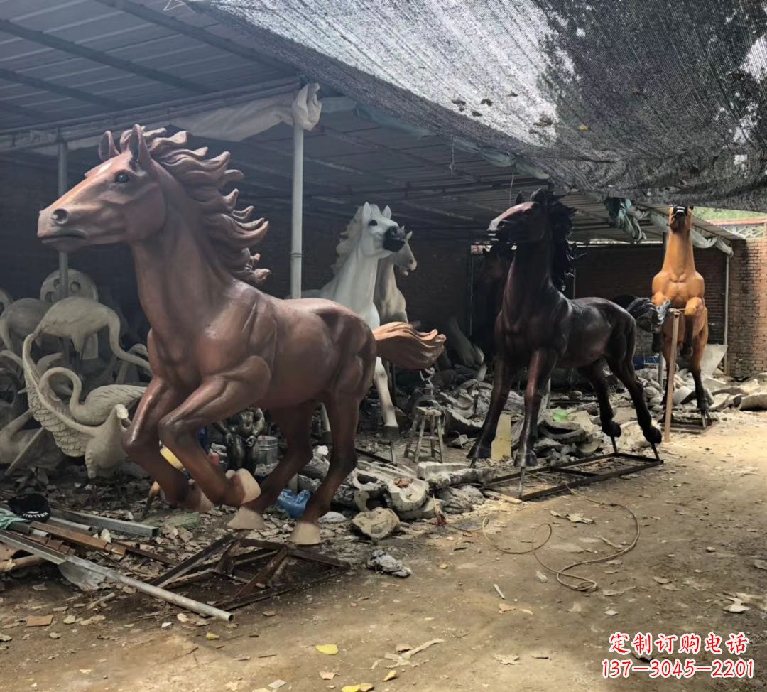 公园动物铜马雕塑