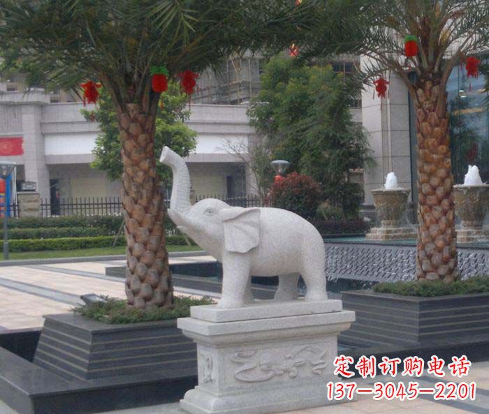 公园动物小象石雕