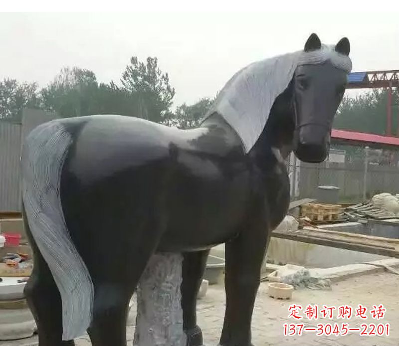 公园动物小马石雕
