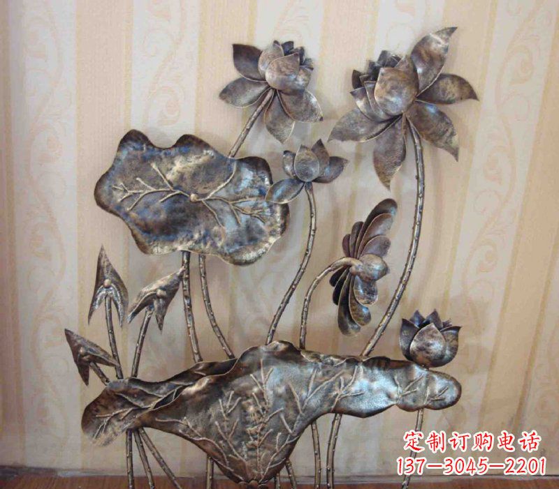 公园锻铜莲花景观铜雕
