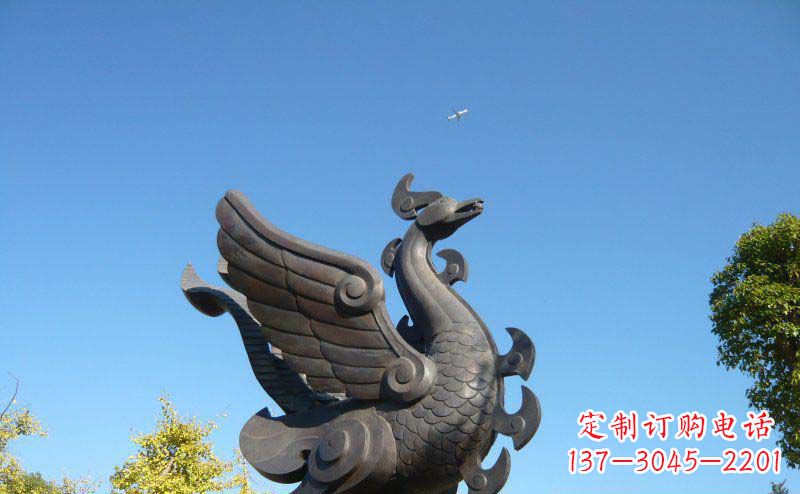 公园凤凰景观铜雕