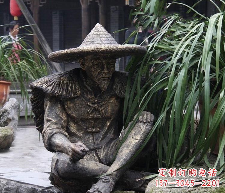 中领雕塑定制——古典经典“渔翁”铜雕 中领雕塑定制——古典经典“渔翁”铜雕