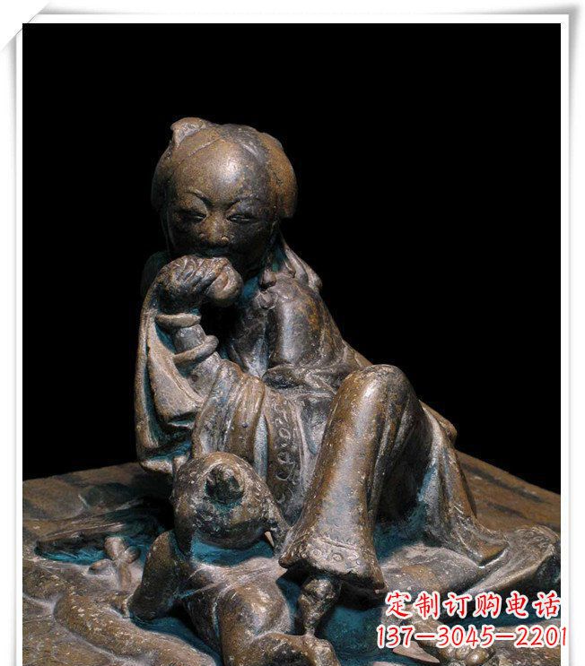 公园古代母子小品铜雕