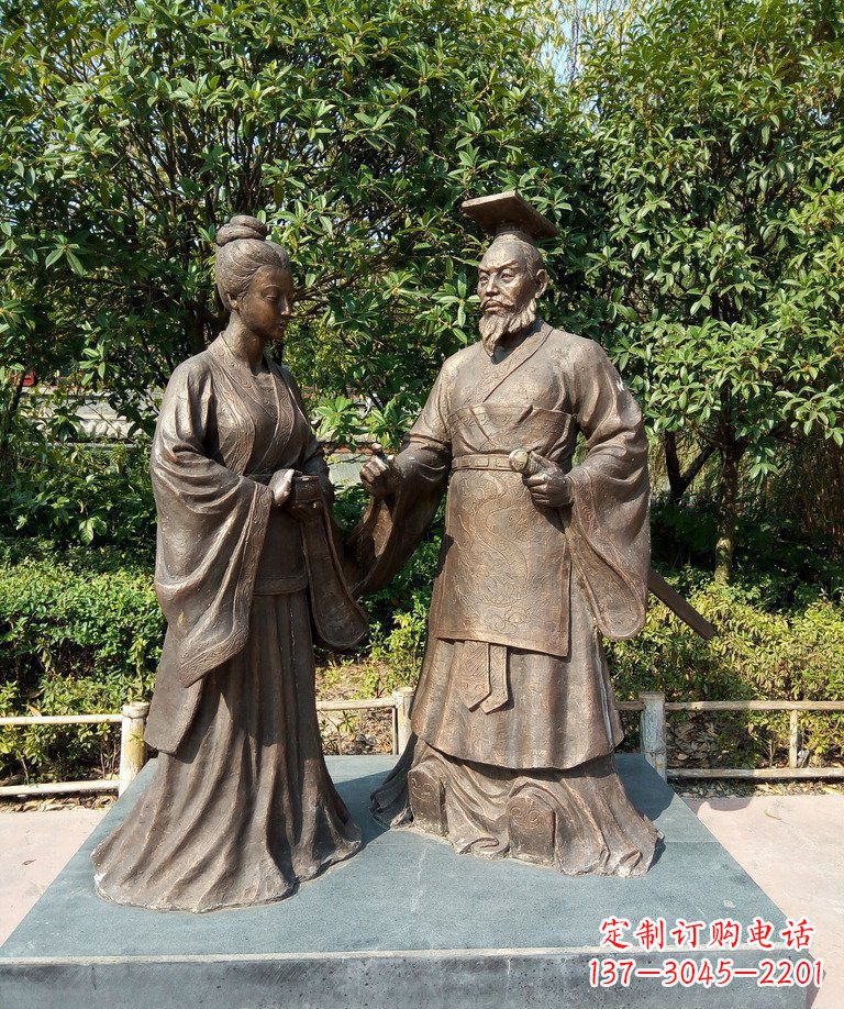 公园古代人物小品铜雕