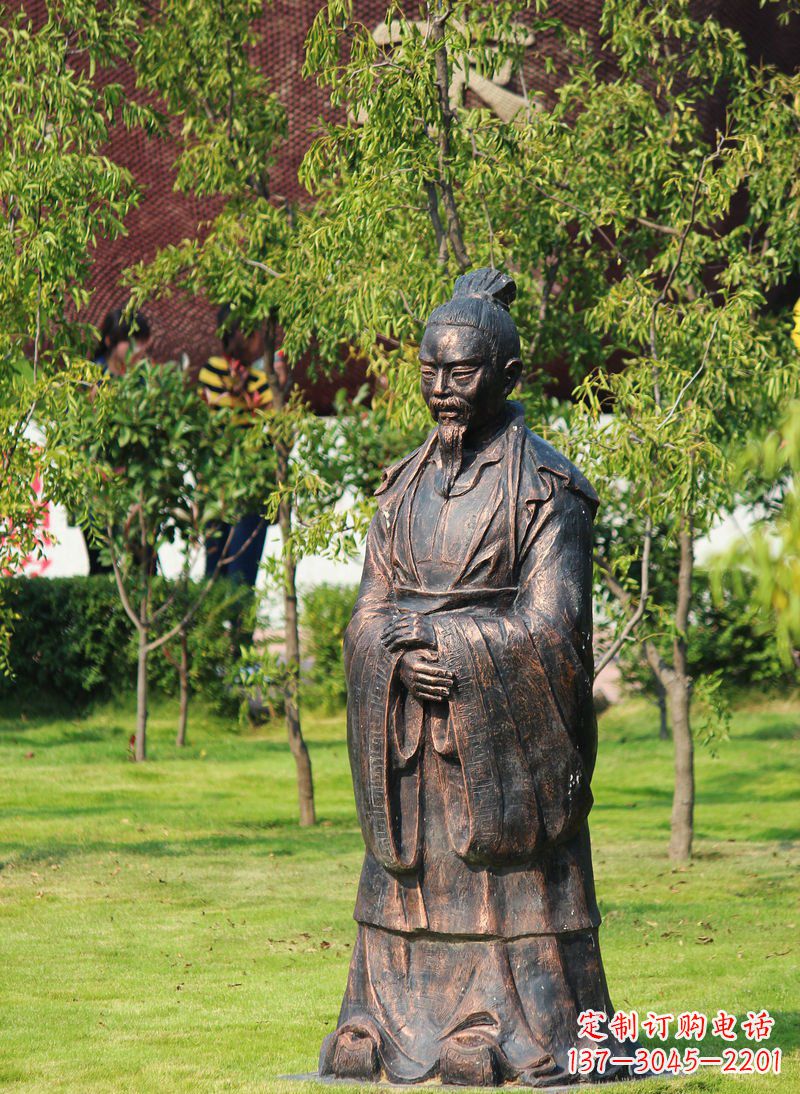 公园古代人物铜雕