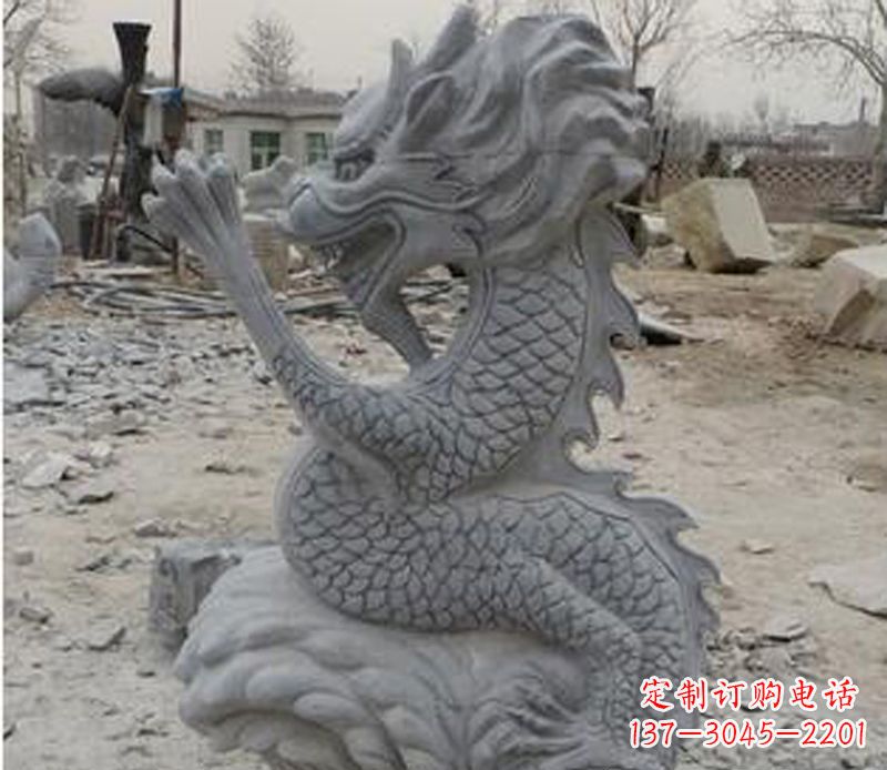 公园古代神兽龙石雕