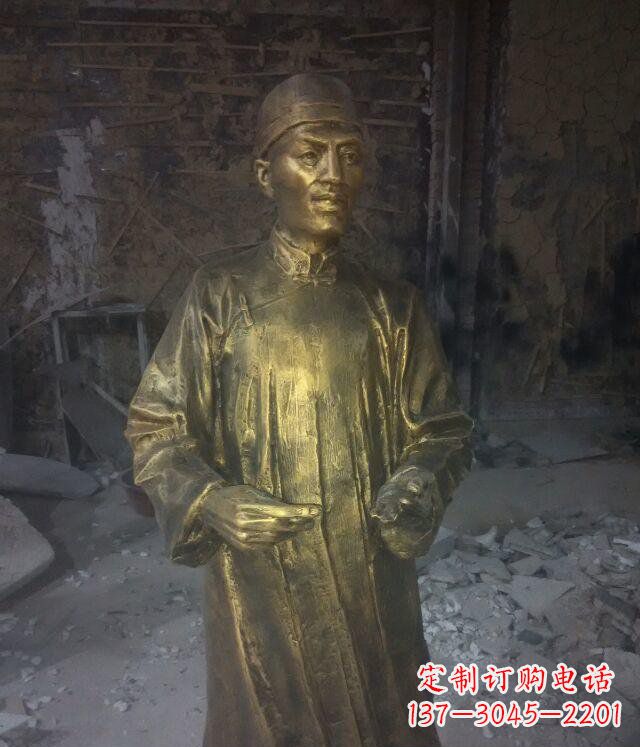 公园古代小品人物铜雕