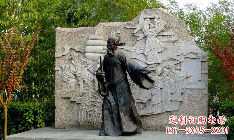公园海瑞古代名人人物铜雕
