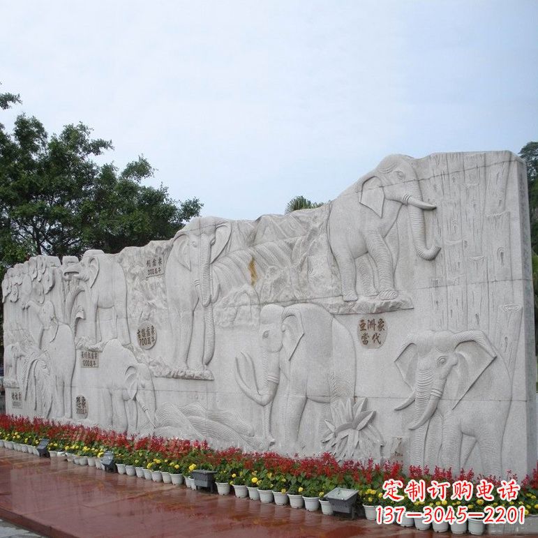 公园汉白玉浮雕墙