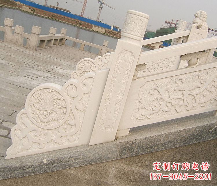 公园汉白玉栏板景观石雕 (2)