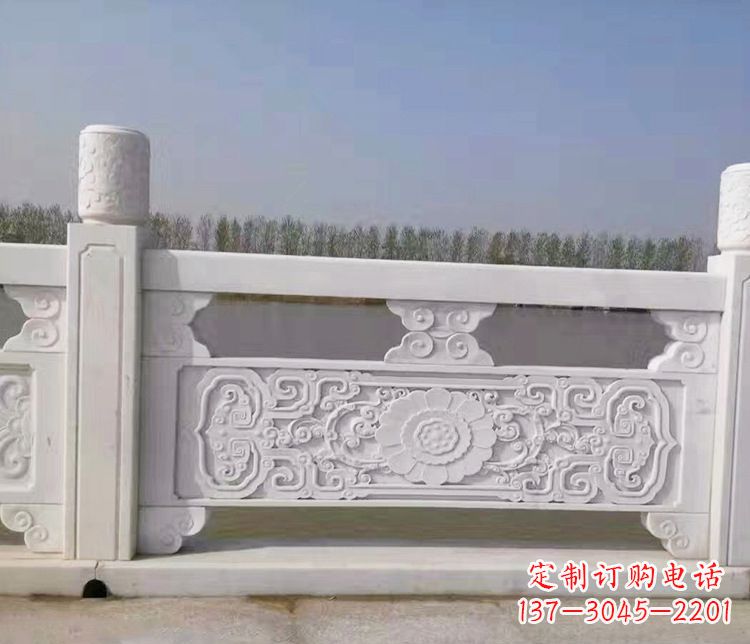 公园汉白玉石栏板景观石雕 (2)
