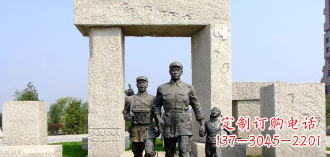 公园红军人物铜雕 (2)