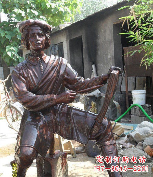 公园画画人物铜雕