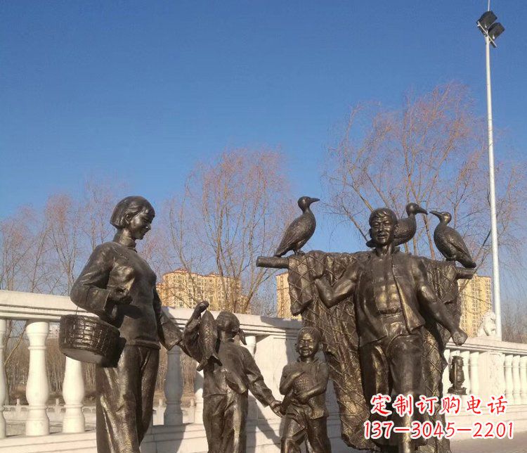 公园集市人物铜雕