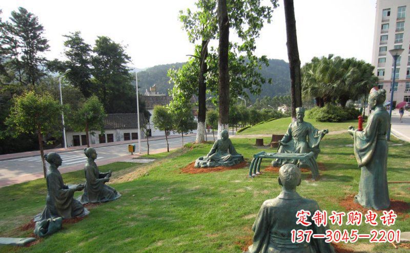 公园讲学古代人物铜雕