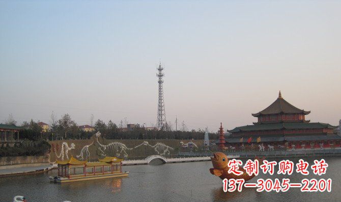 公园金鱼动物铜雕