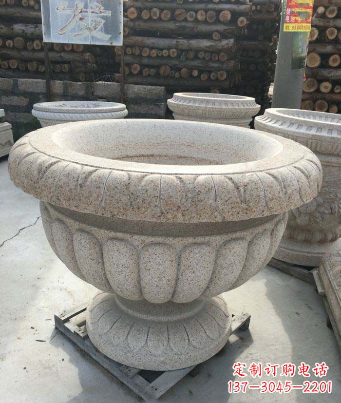 公园景观大理石花盆石雕 (2)