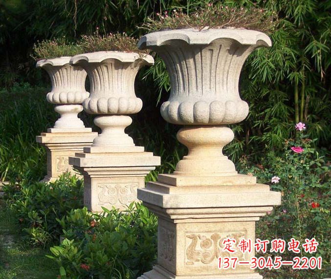 公园景观大理石花盆石雕_1