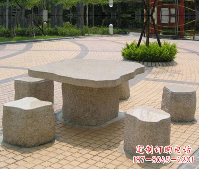 公园景观大理石桌凳石雕