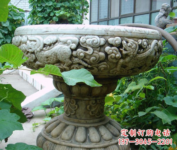 公园景观仿古花盆石雕