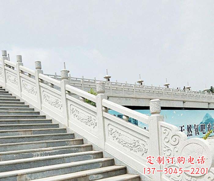 公园景观汉白玉石雕栏板 (2)