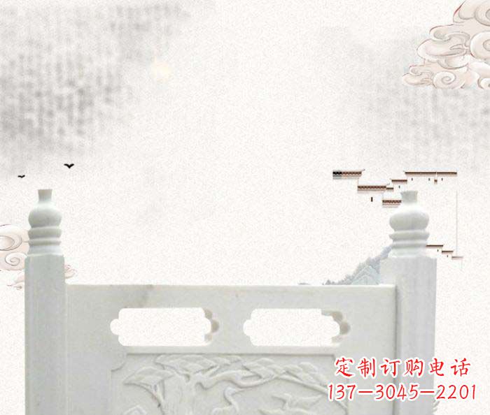 公园景观汉白玉石雕栏板