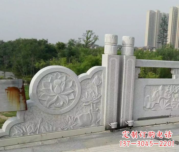 公园景观汉白玉石雕栏板 (4)
