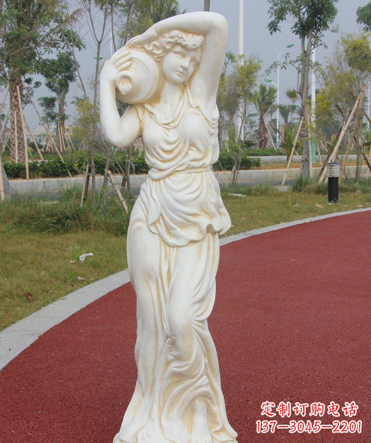 公园景观汉白玉仕女石雕