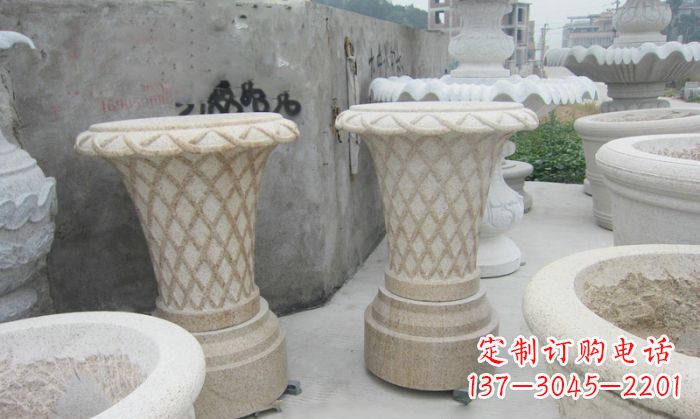 公园景观花篮式花盆石雕