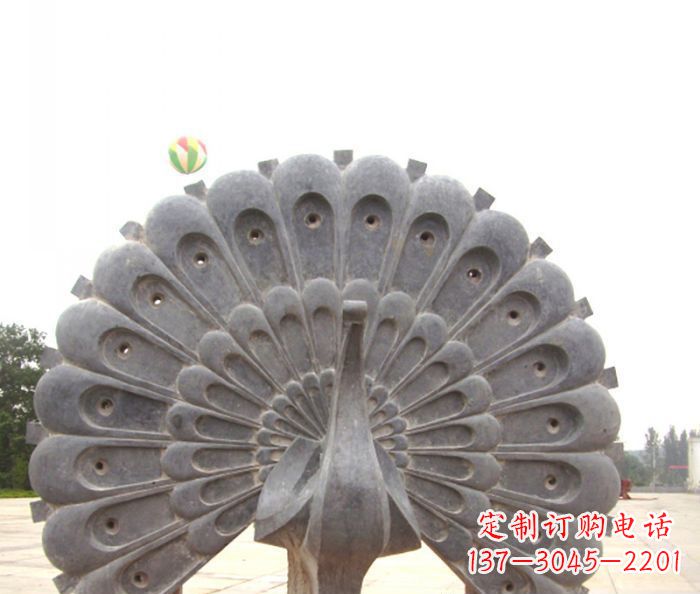 公园景观孔雀开屏石雕