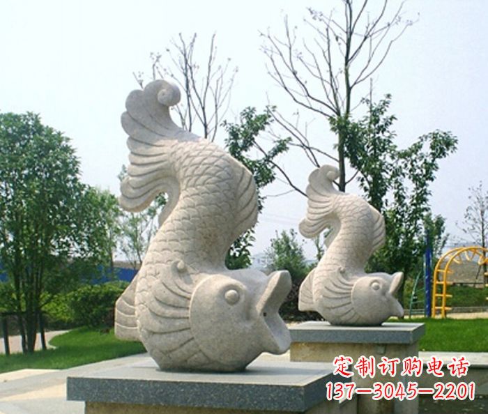 公园景观鲤鱼喷泉石雕