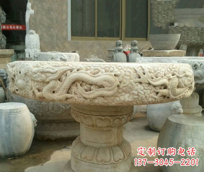 公园景观龙浮雕石桌 公园景观龙浮雕石桌