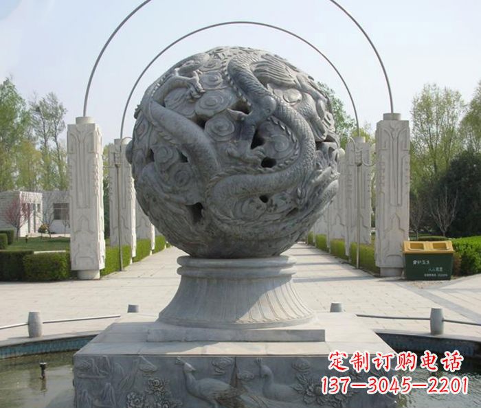 公园景观镂空龙浮雕喷泉石雕 公园景观镂空龙浮雕喷泉石雕