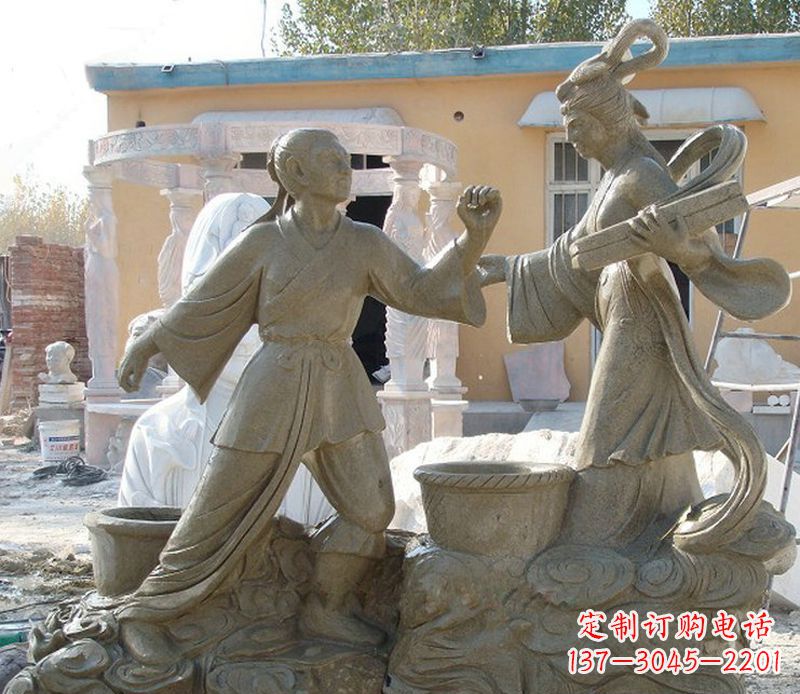 公园景观牛郎织女石雕