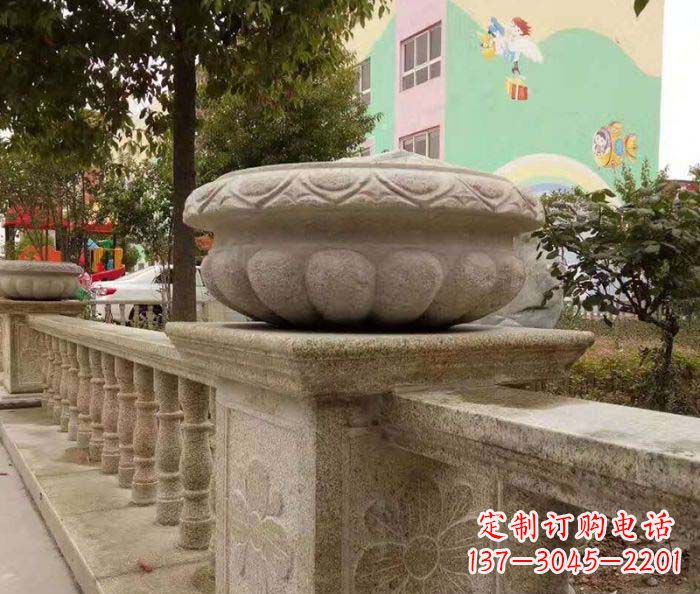 公园景观砂岩花盆石雕