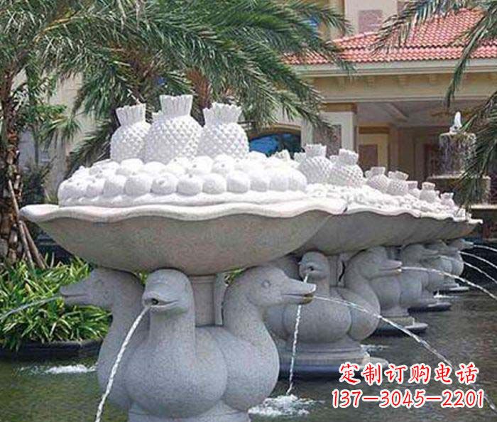公园景观天鹅喷泉石雕