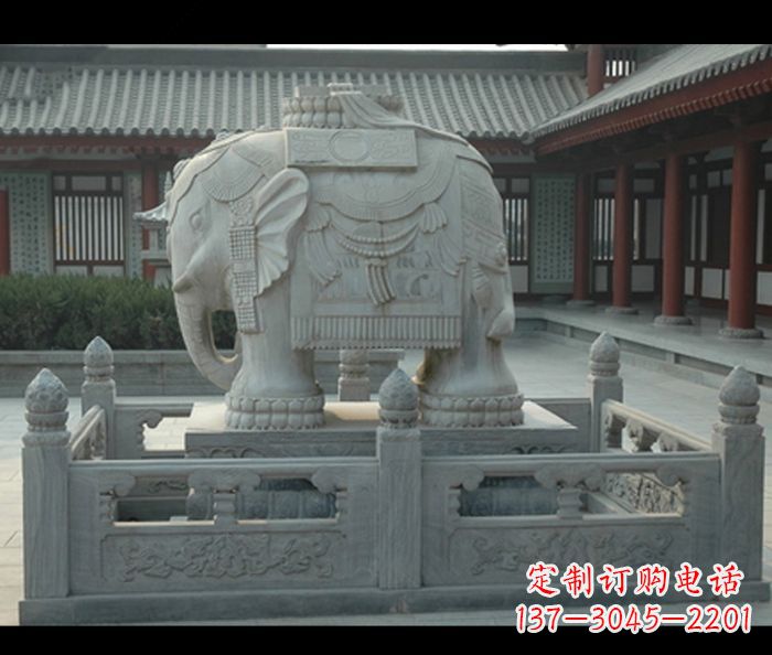 公园景观驮宝大象石雕