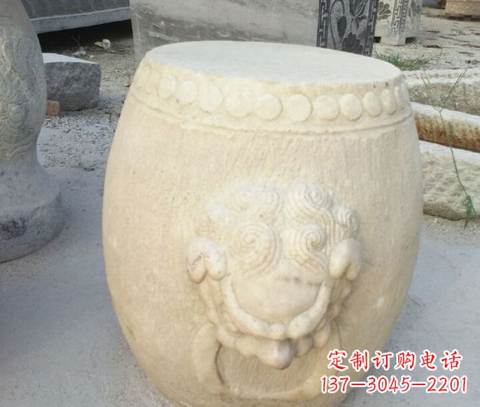 公园景观圆形石凳石雕