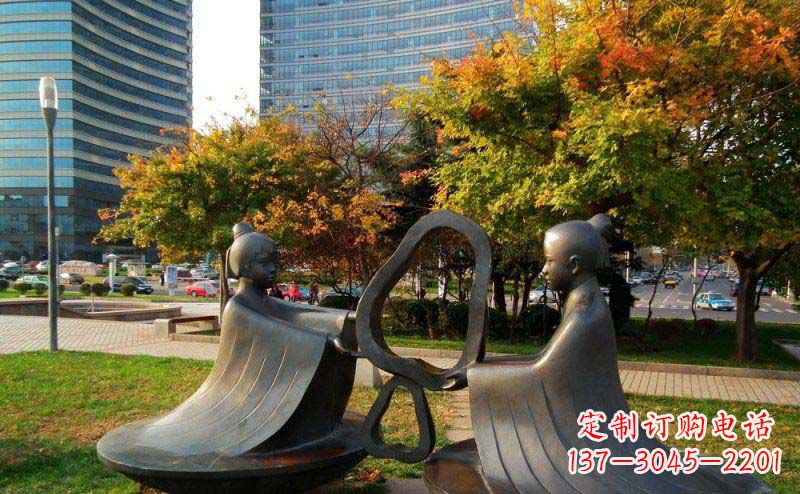 公园孔融让梨景观铜雕 (2)