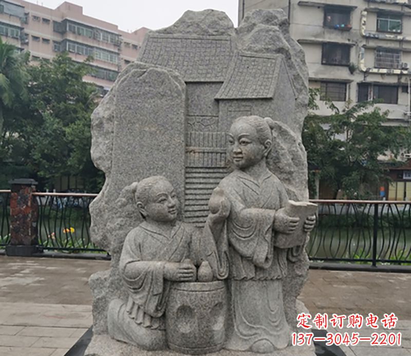 高品质孔融让梨石雕 高品质孔融让梨石雕
