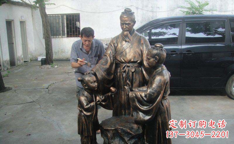 公园孔融让梨景观铜雕