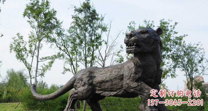 公园老虎动物铜雕 (4)