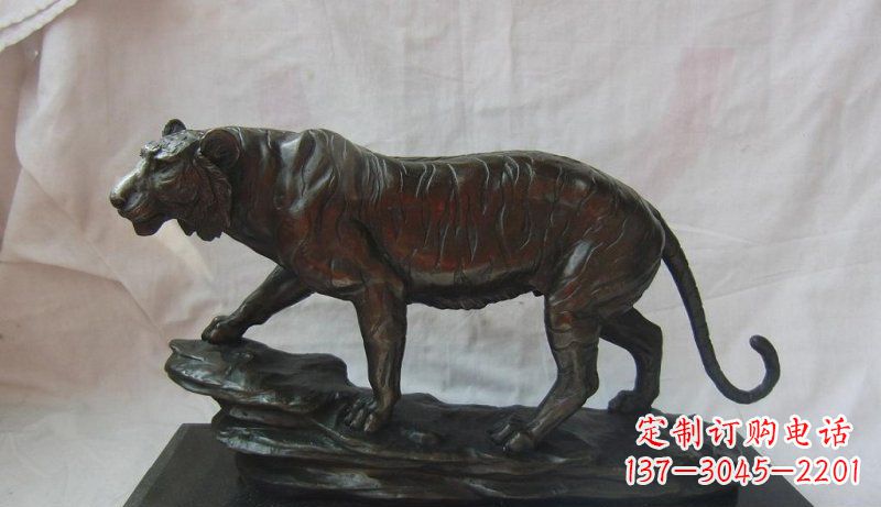 公园老虎动物铜雕 (5)