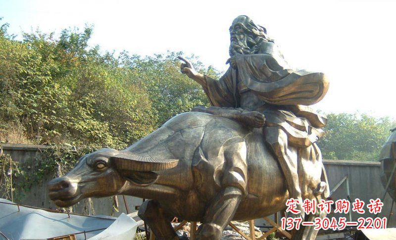 中领雕塑艺术精美大型老子骑牛景观雕塑 中领雕塑艺术精美大型老子骑牛景观雕塑