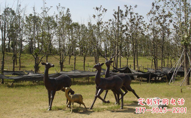 优雅雕塑-梅花鹿铜雕 优雅雕塑-梅花鹿铜雕