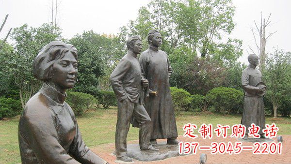 公园民国时期人物铜雕