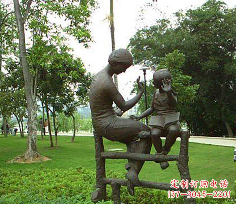 公园母女小品铜雕