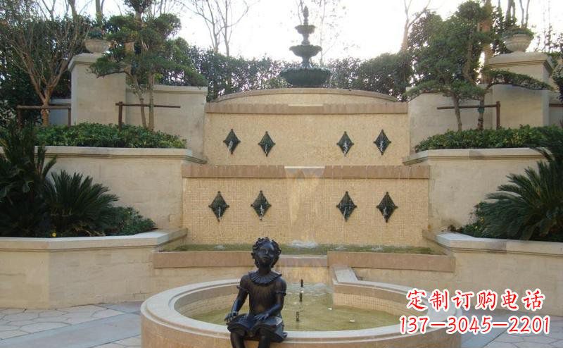 西方风尚小女孩铜雕 西方风尚小女孩铜雕