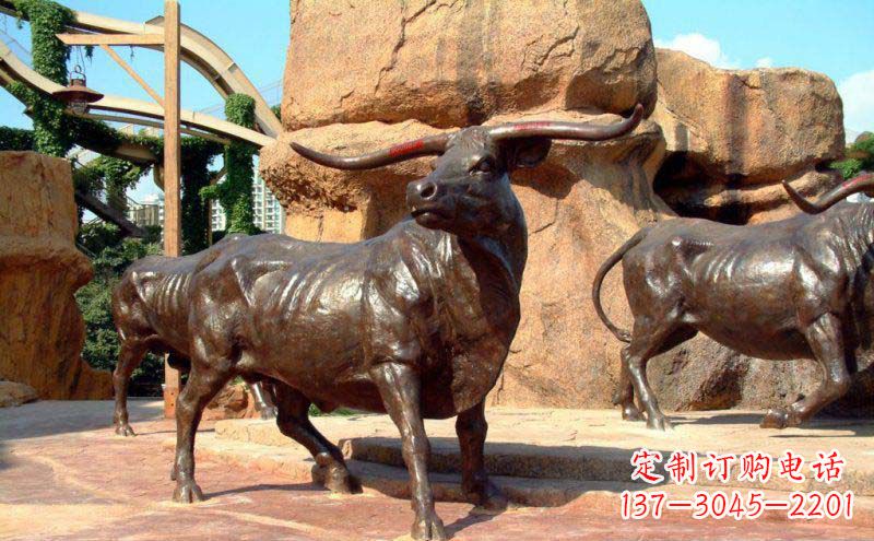 公园牛动物铜雕 公园牛动物铜雕
