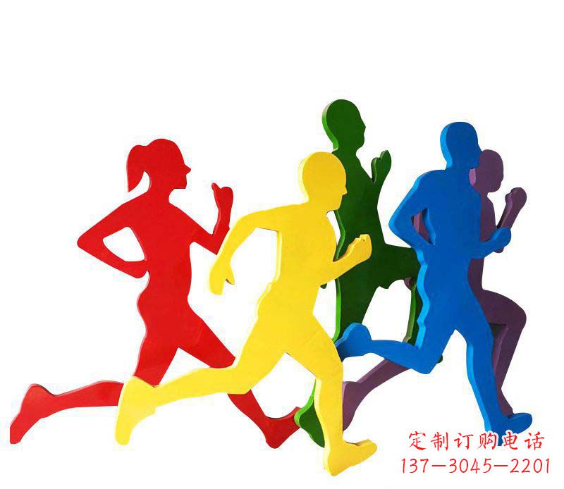 公园跑步剪影不-锈-钢-雕-塑-